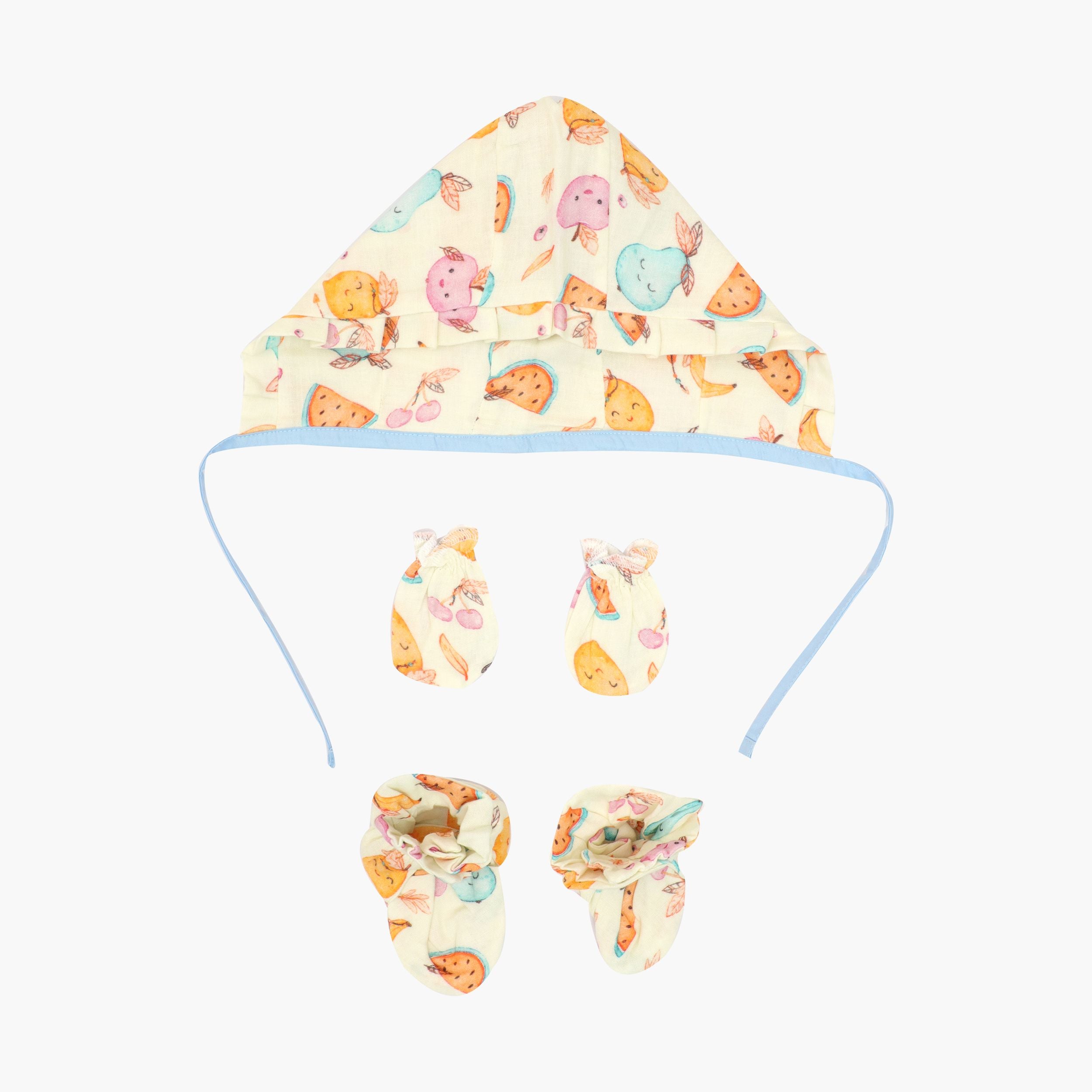 Fishing Fun - Muslin Cap, Mittens and Booties