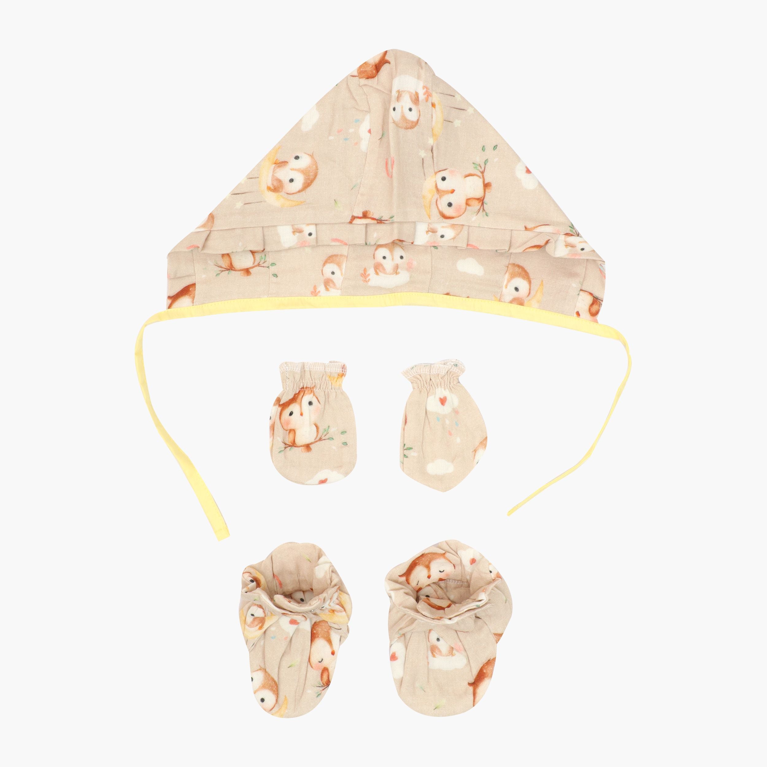 Fishing Fun - Muslin Cap, Mittens and Booties
