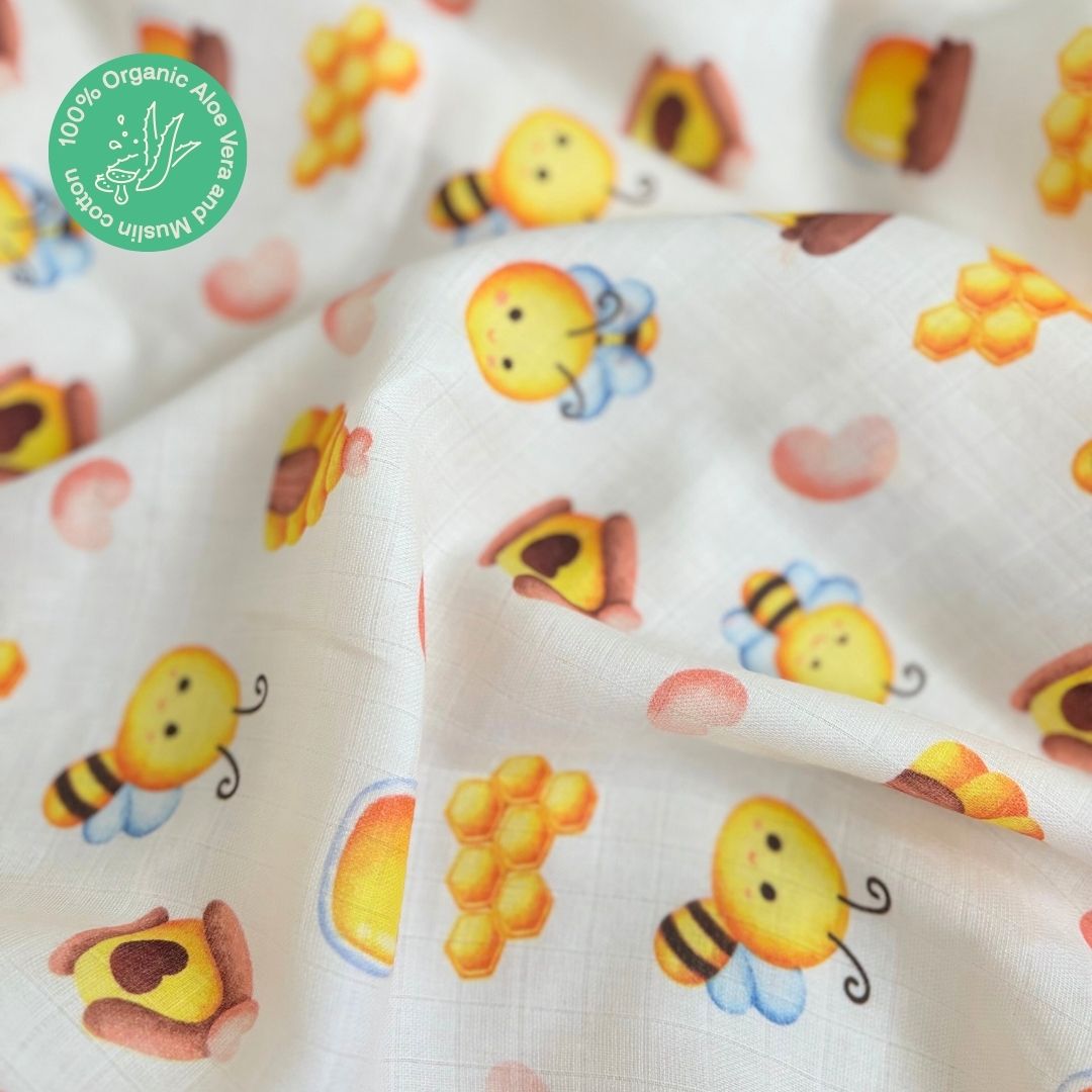 Bumble Bee - Organic Muslin Aloe Vera Towel