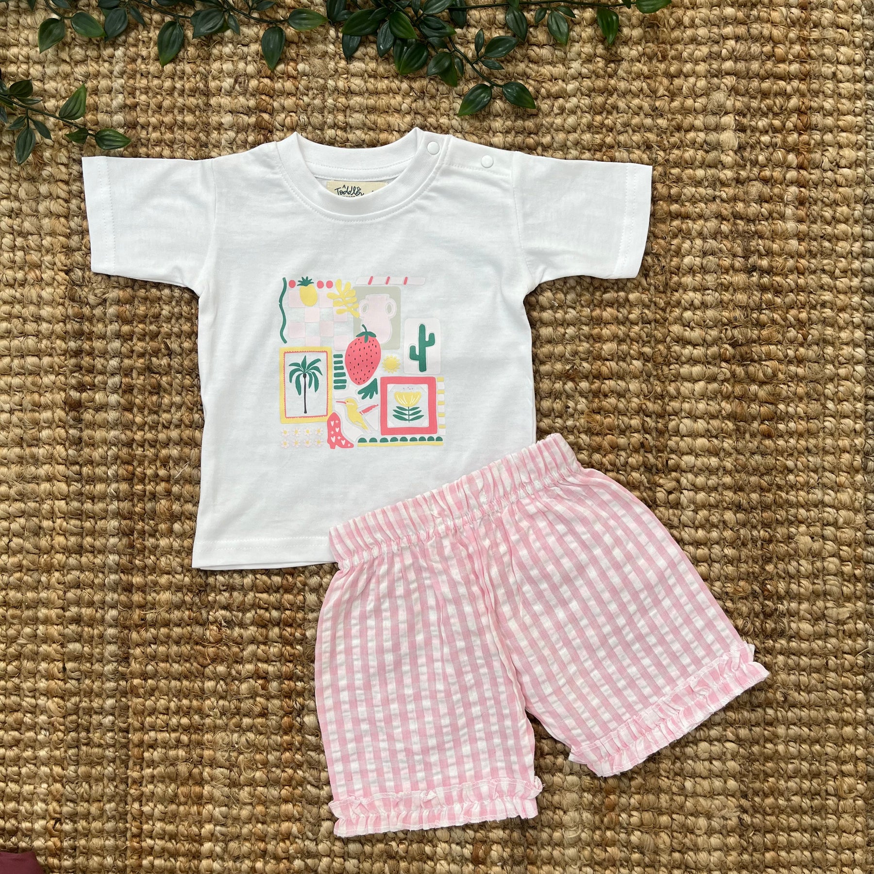 Little Bloom - Seersucker T-Shirt & Shorts for Girls