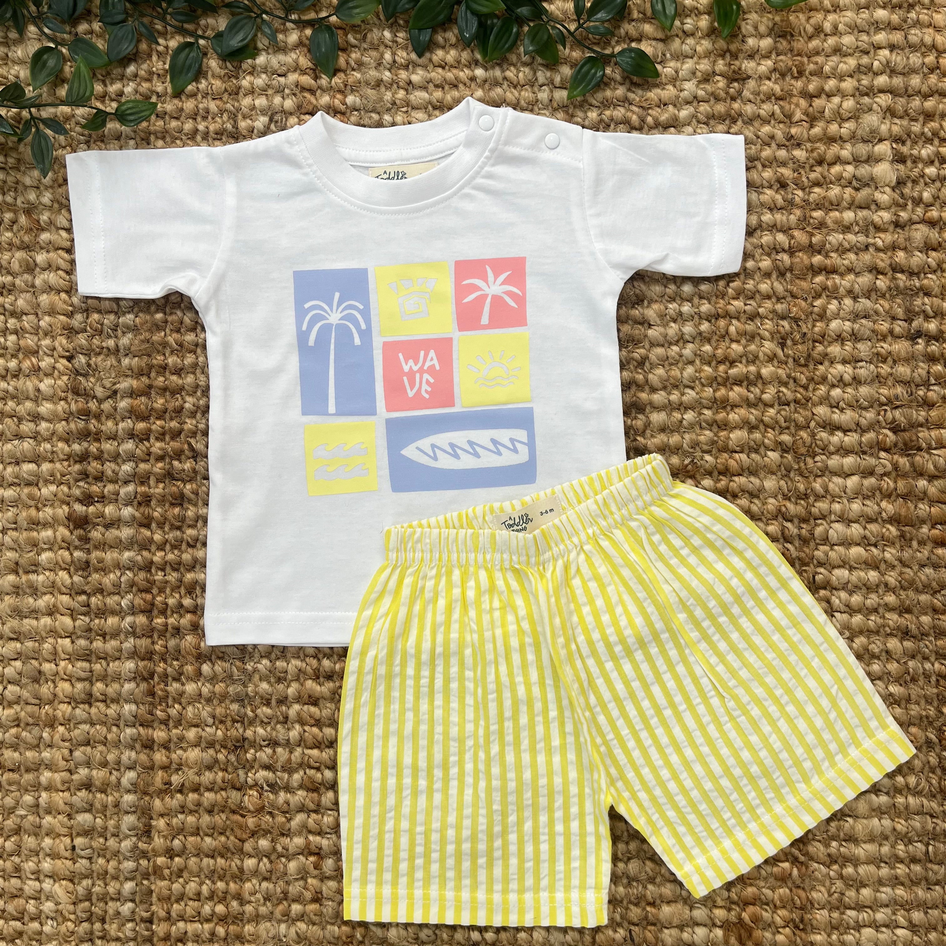 Beach Day - Seersucker T-Shirt & Shorts for Boys