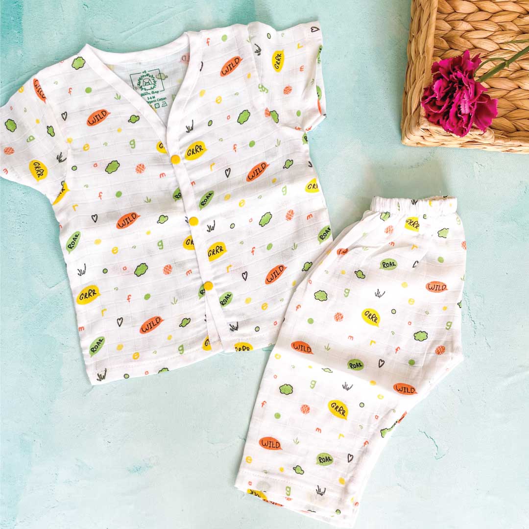 Roar- Muslin Sleep Suit for babies and kids (Unisex)