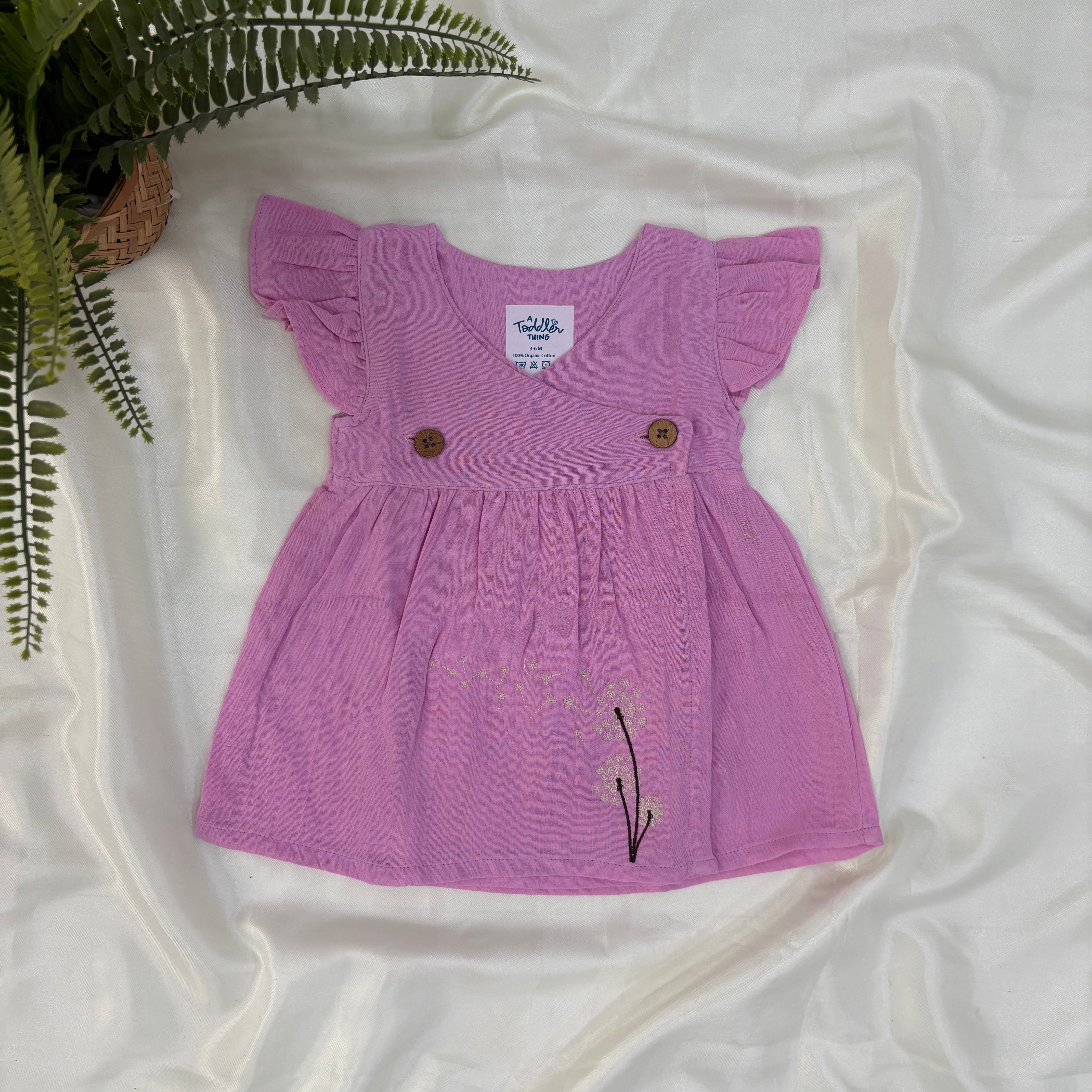 Pink - Muslin Dandelions Frill Frock