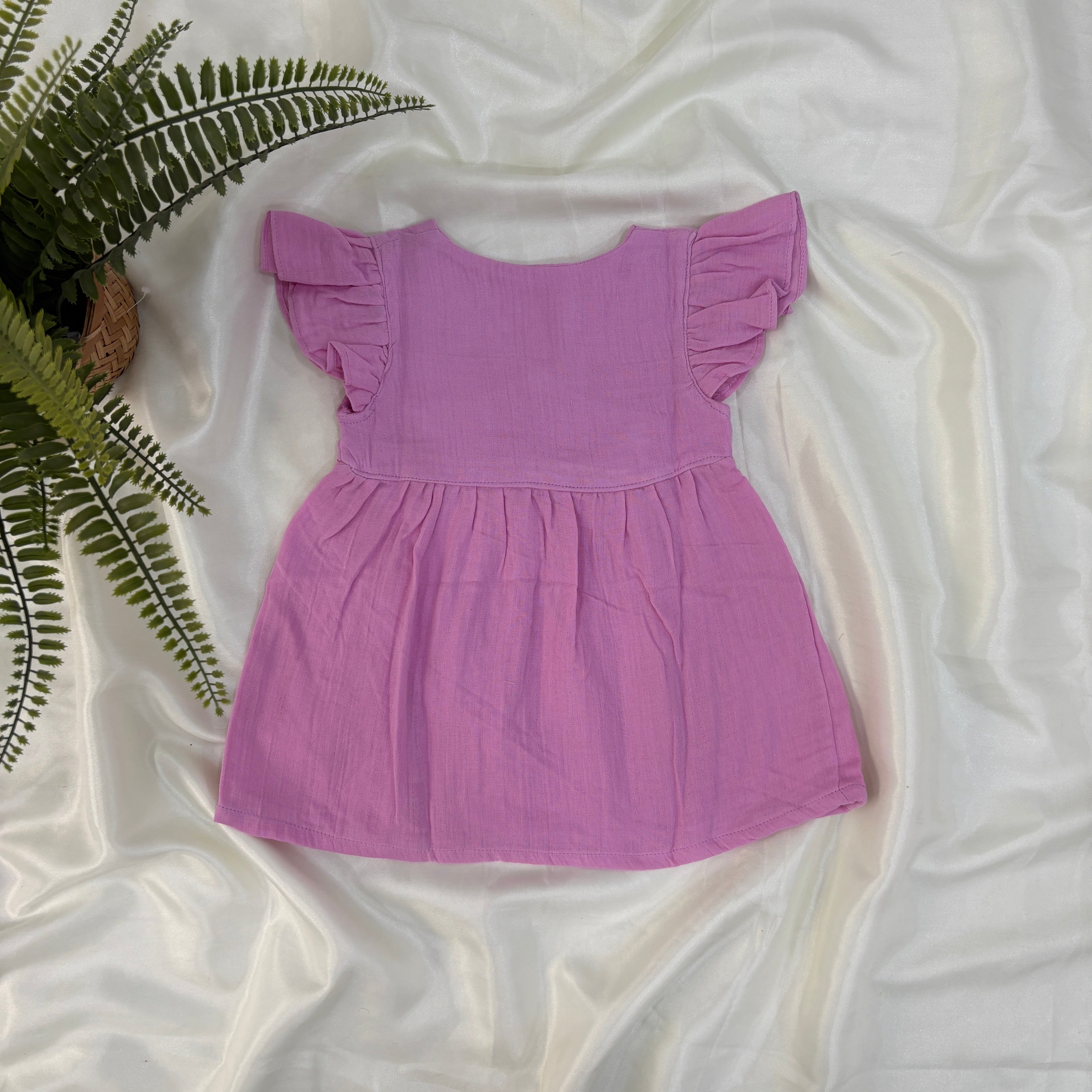 Pink - Muslin Dandelions Frill Frock