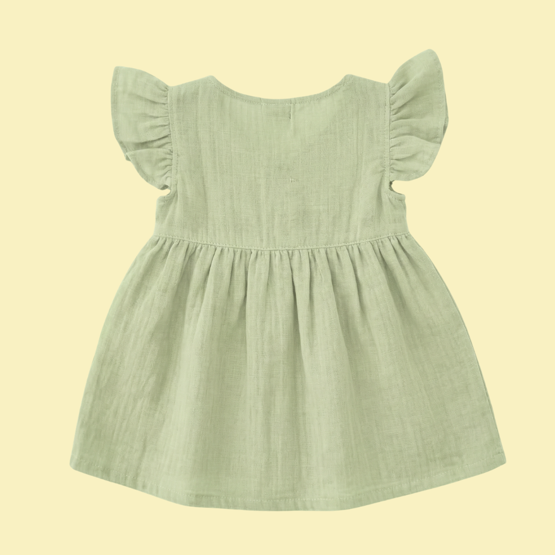 Butter Yellow - Muslin Dandelions Frill Frock