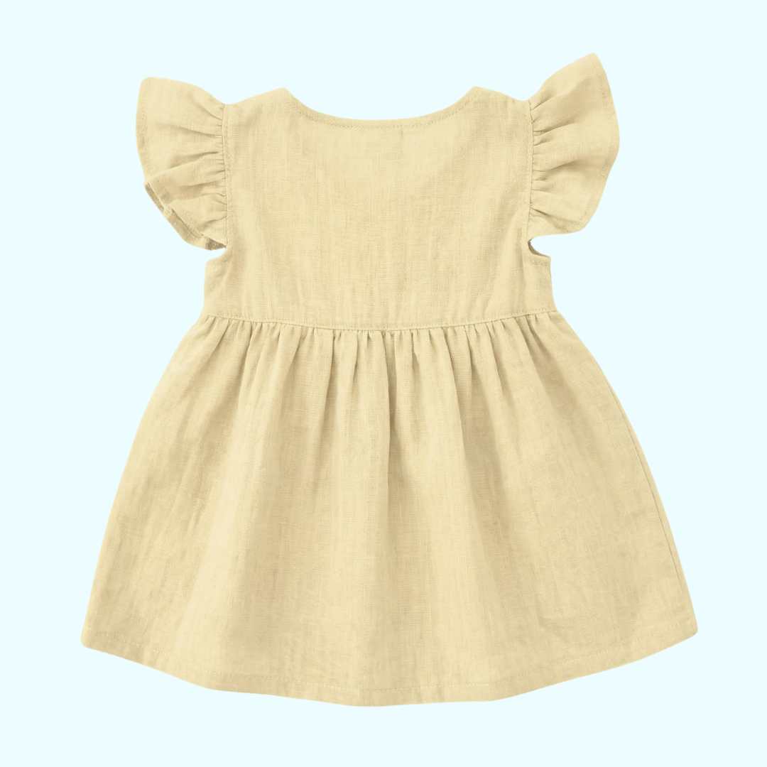 Butter Yellow - Muslin Dandelions Frill Frock