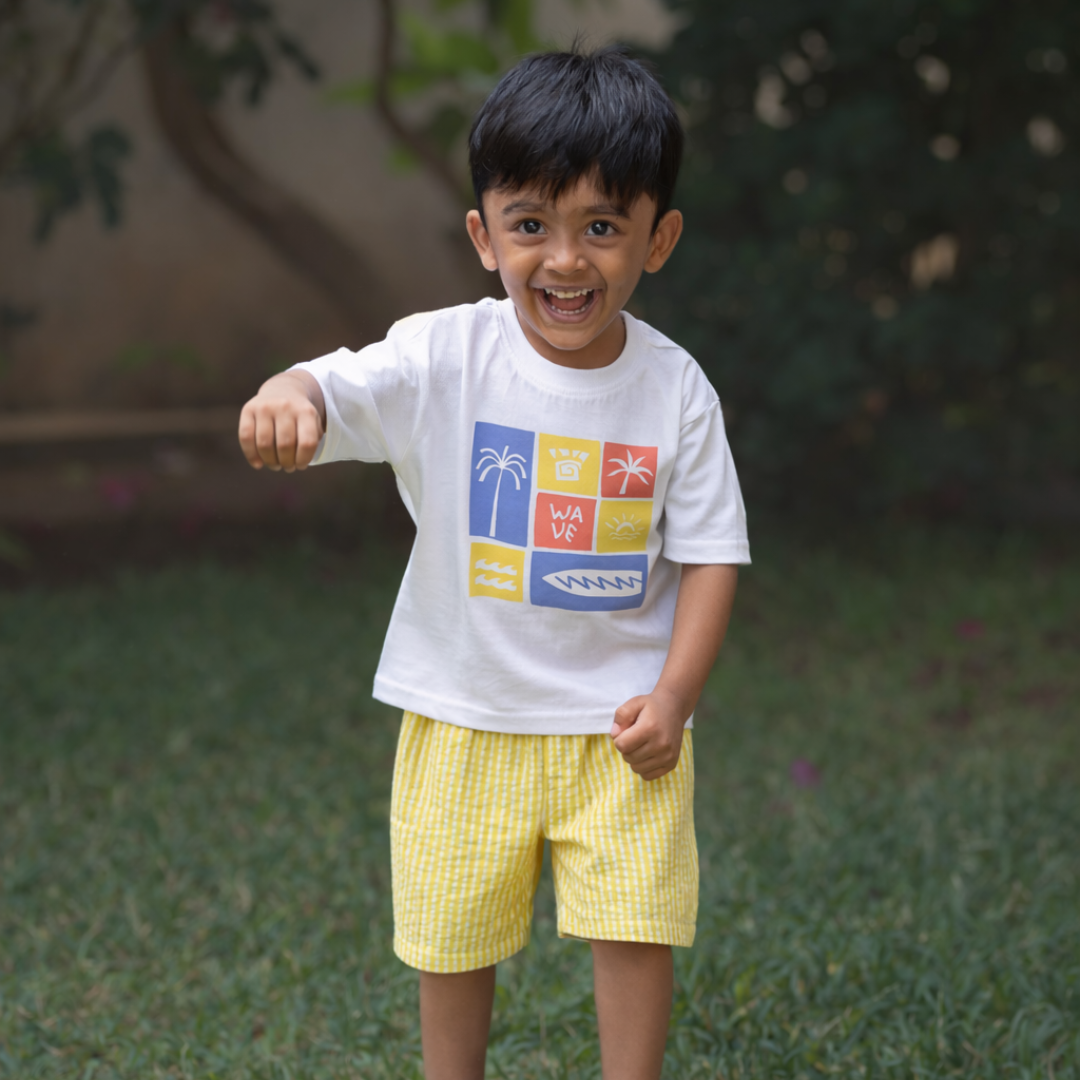 Beach Day - Seersucker T-Shirt & Shorts for Boys