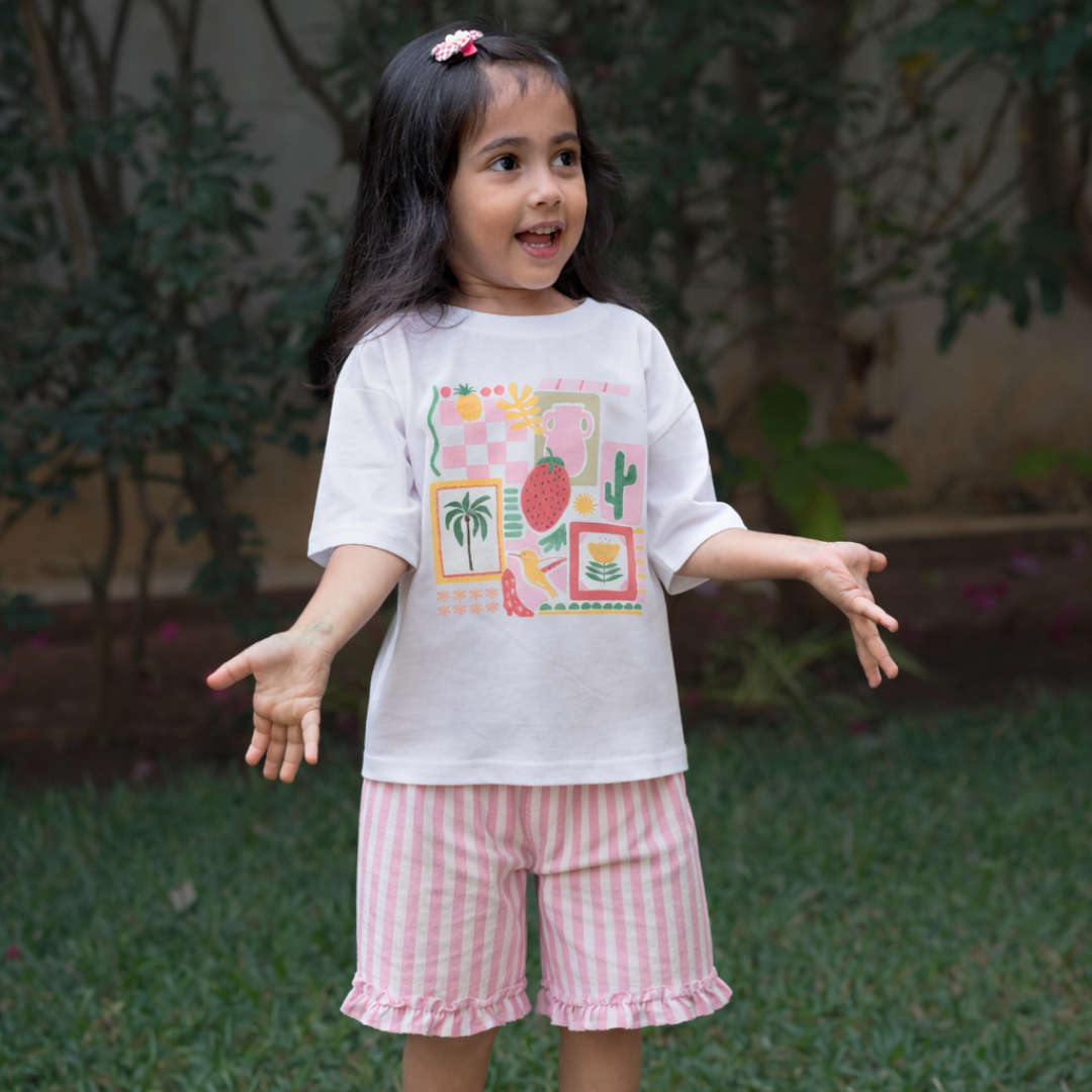 Tutti Frutti - Seersucker T-Shirt & Shorts for Girls