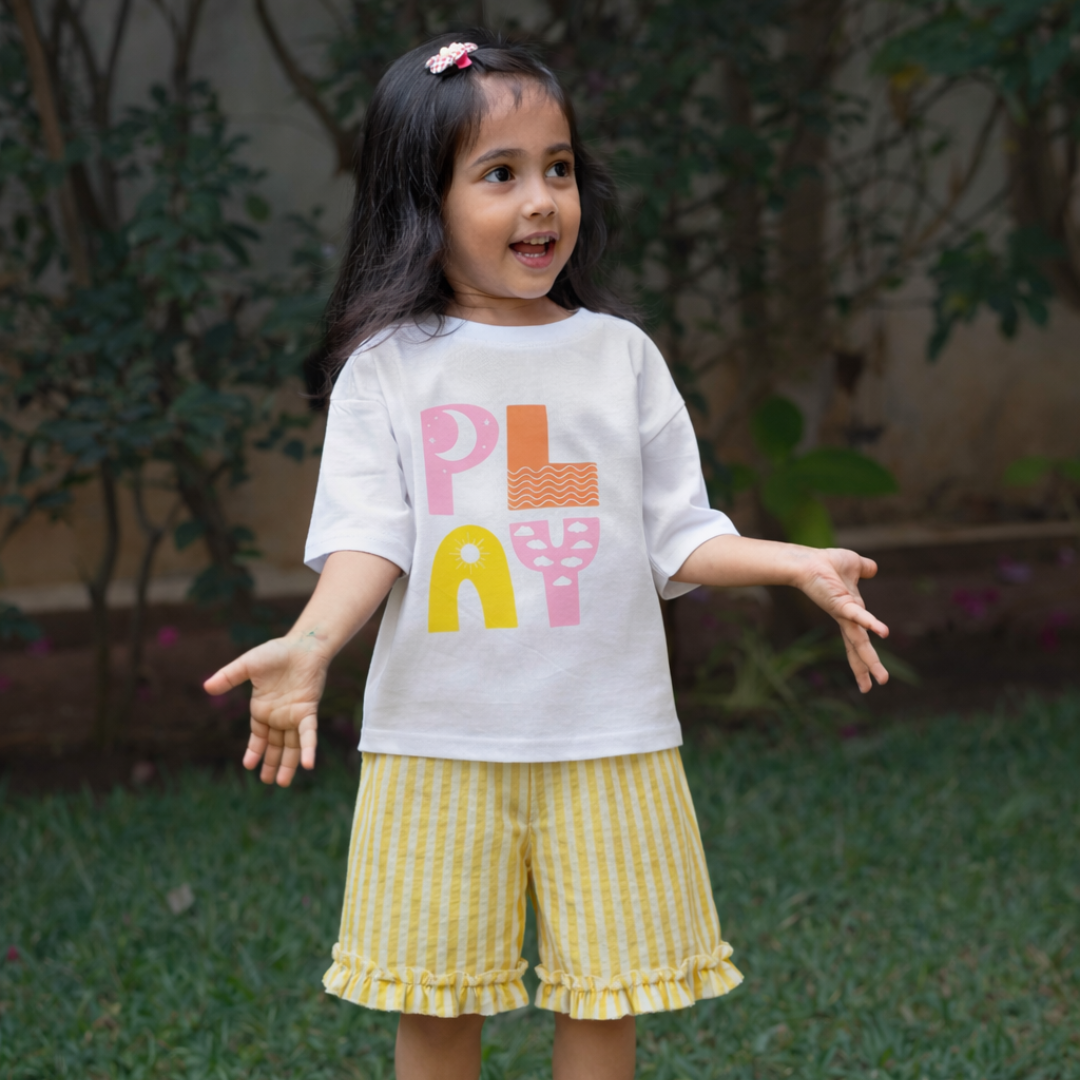 Play Day - Seersucker T-Shirt & Shorts for Girls
