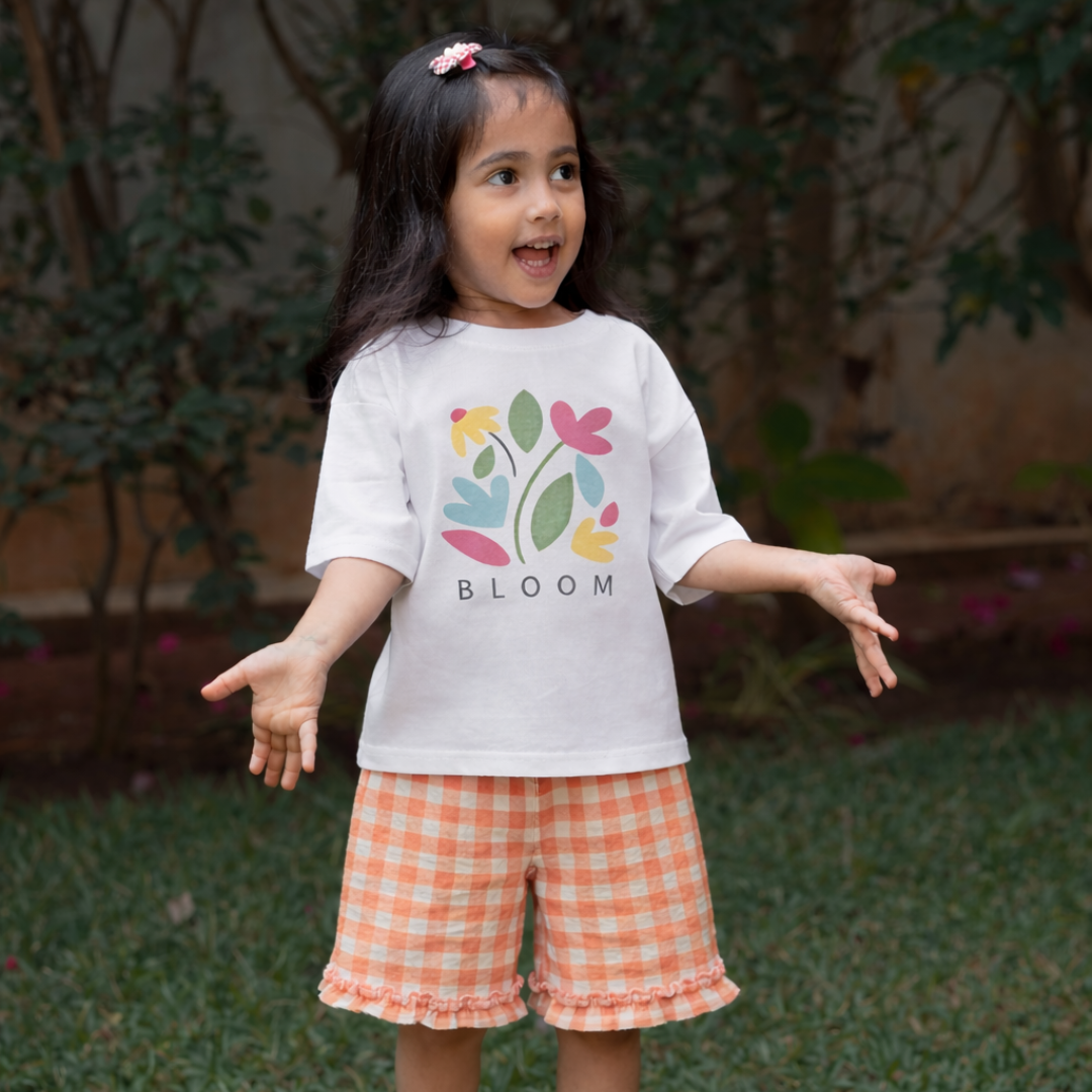 Little Bloom - Seersucker T-Shirt & Shorts for Girls