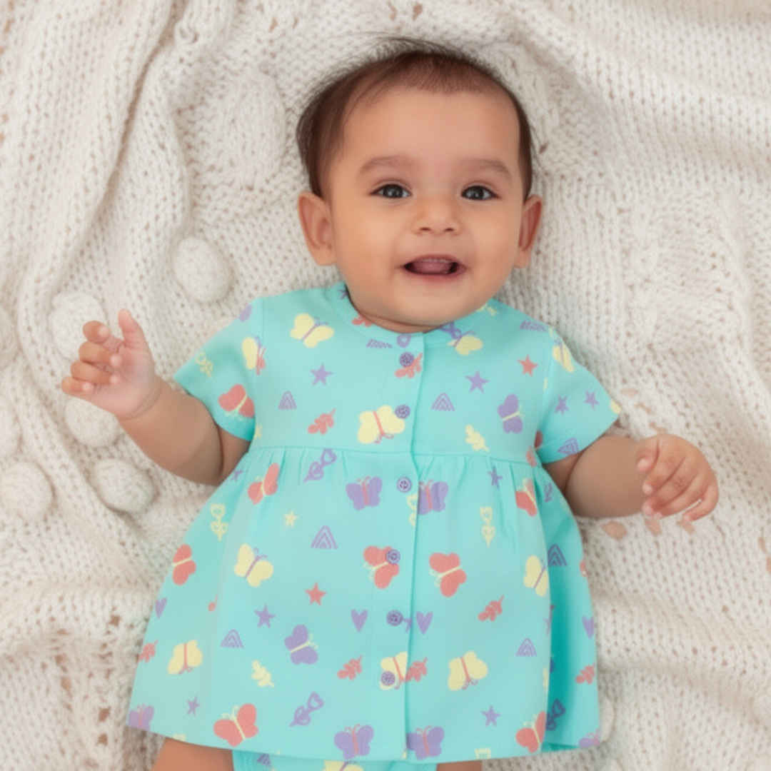 Flutter Tales - Muslin Button Frock - Pack of 2