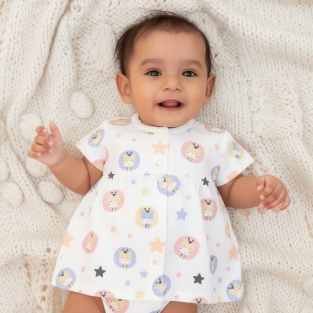 Flutter Tales - Muslin Button Frock - Pack of 2