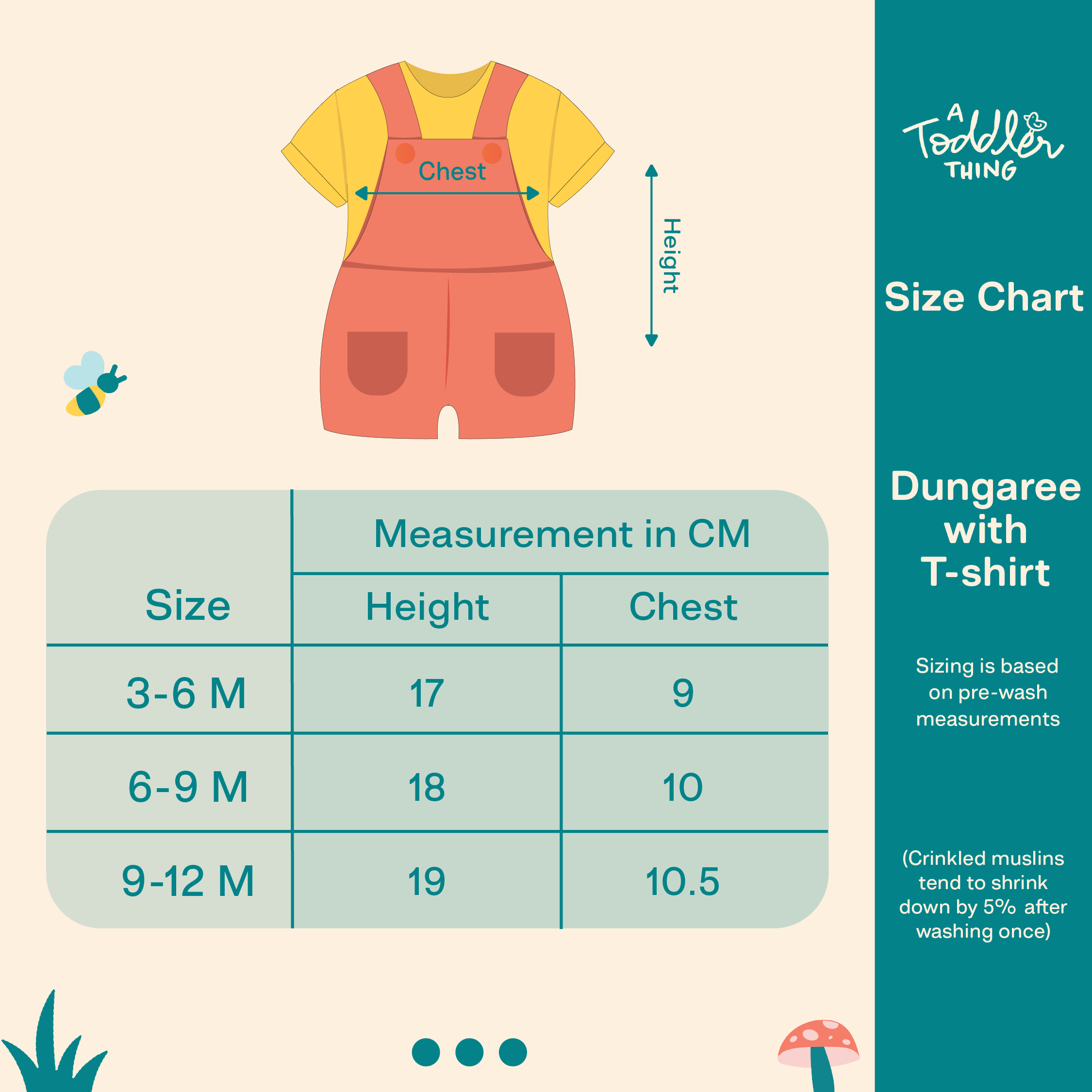 Teddyraff - Crinkled Muslin Dungarees Pack of 2