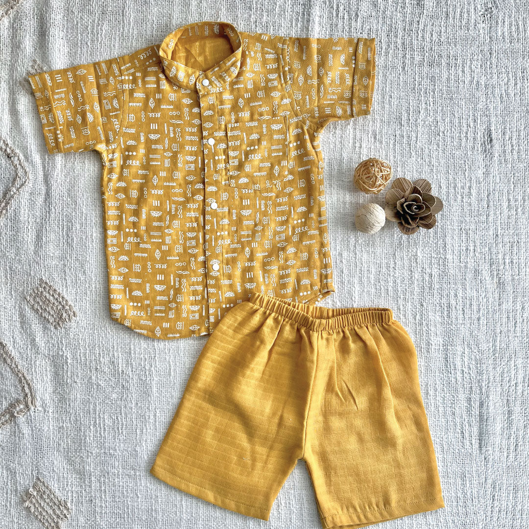 Collared Co-ord sets -  Mustard
