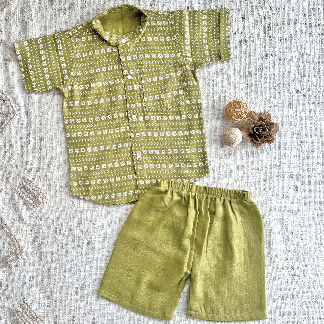 Collared Co-ord sets - Olive