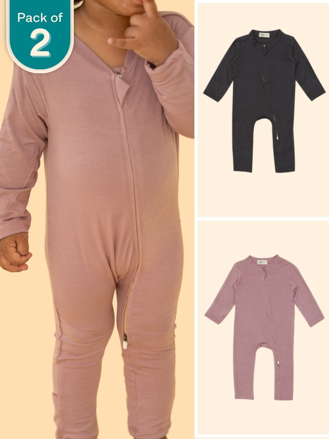 Smoky Rose - Modal Bodysuit - Pack of 2
