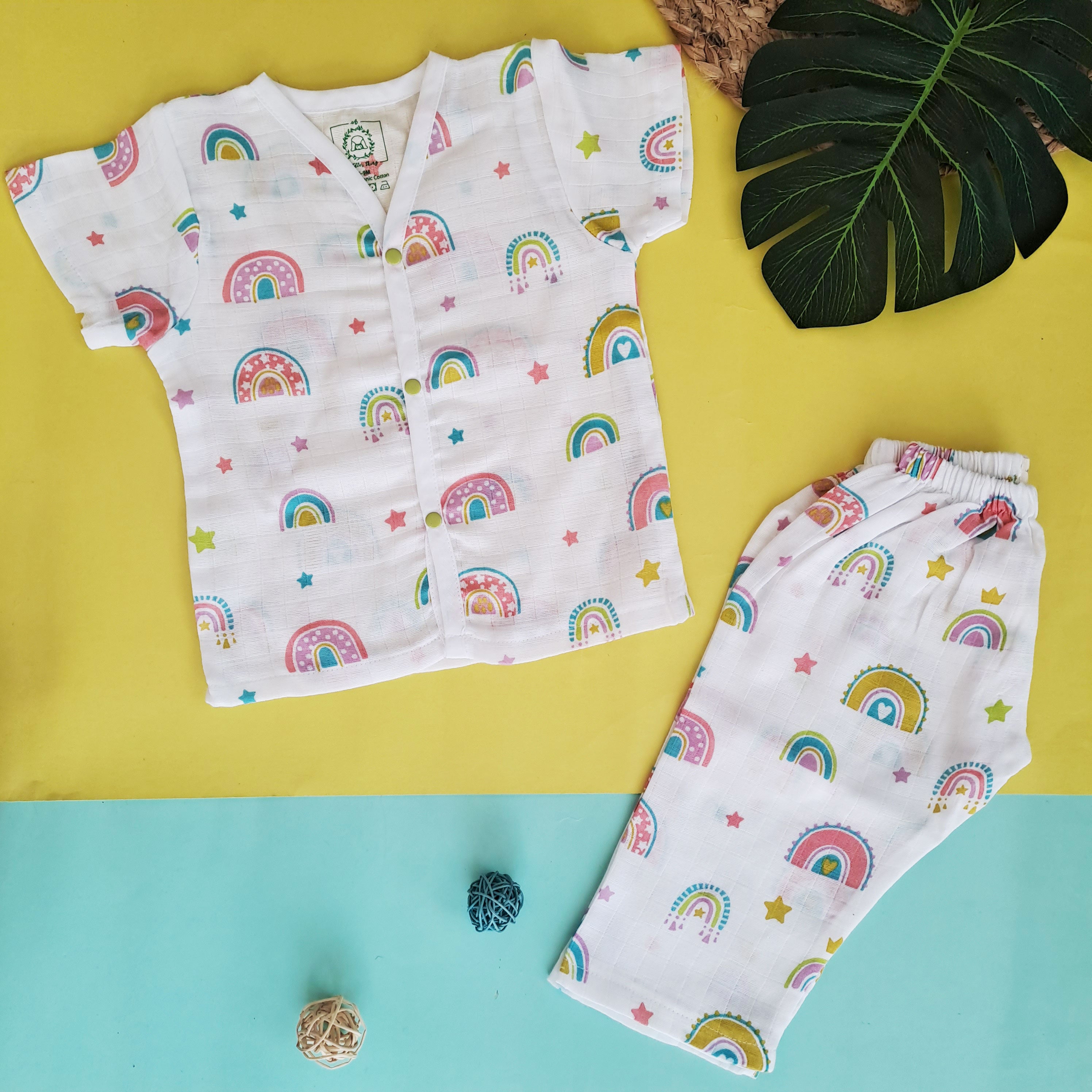 Unicorn Rainbow - Muslin Sleep Suit for babies and kids(Unisex)