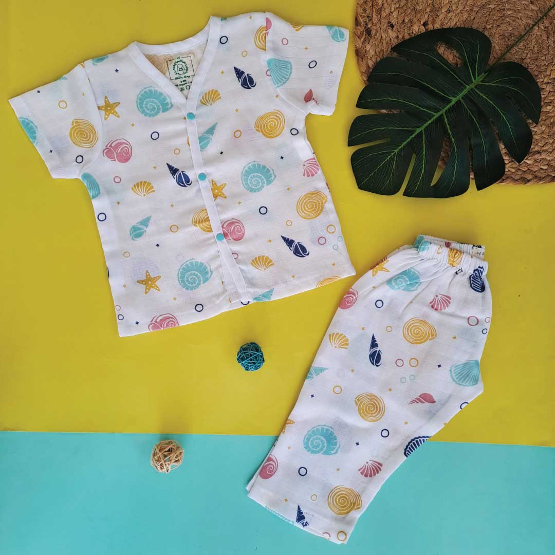 Sea Shell - Muslin Sleep Suit for babies and kids (Unisex)