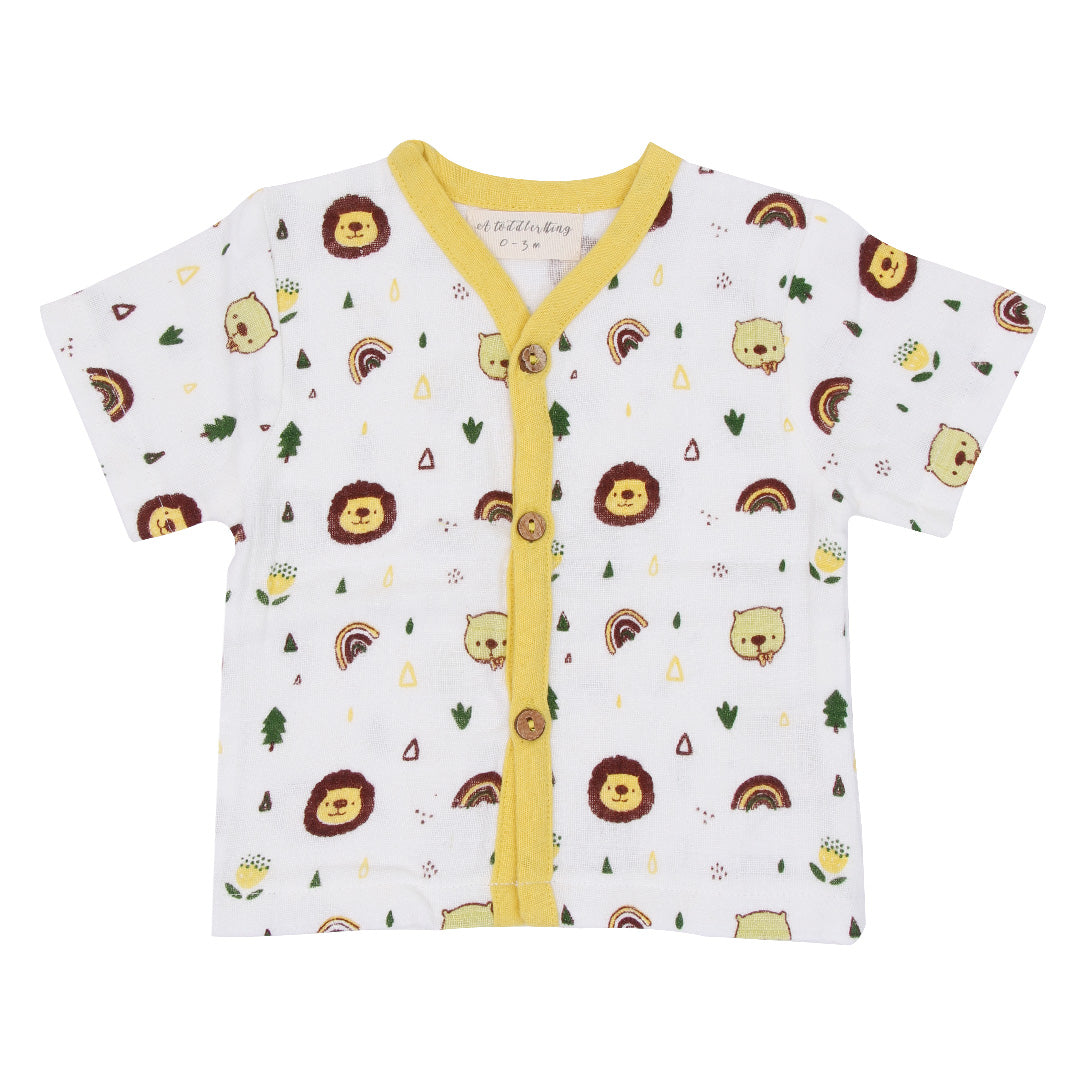 Forest Tales Half Sleeve Button Top and Shorts