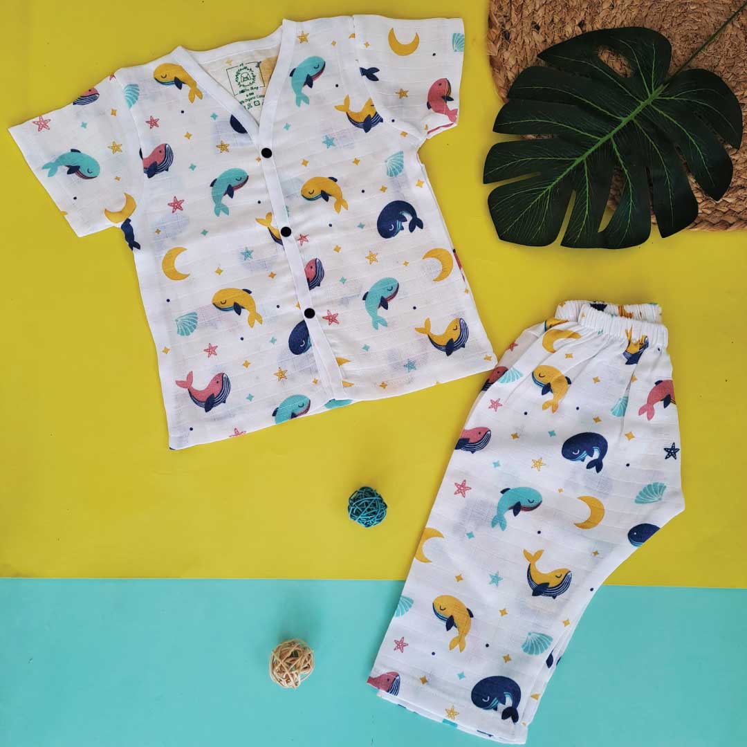 Whale Star - Muslin Sleep Suit (Unisex)
