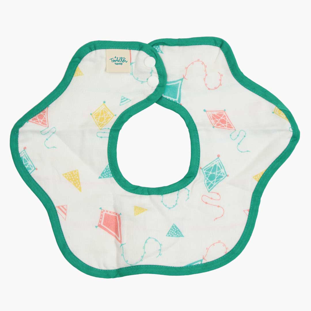 Fly High - Reversible Bib 0 To 12 Months (Organic Muslin Cotton)