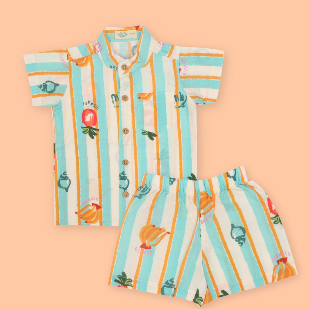 Citrus Splash - Mulmul Cotton Coord Set