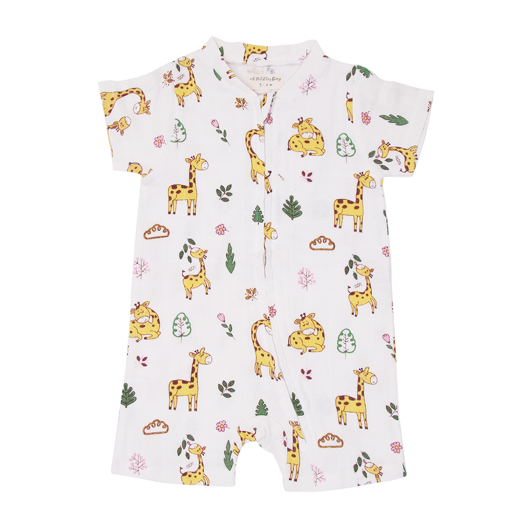Happy Giraffe - Half Sleeve Jumpsuit