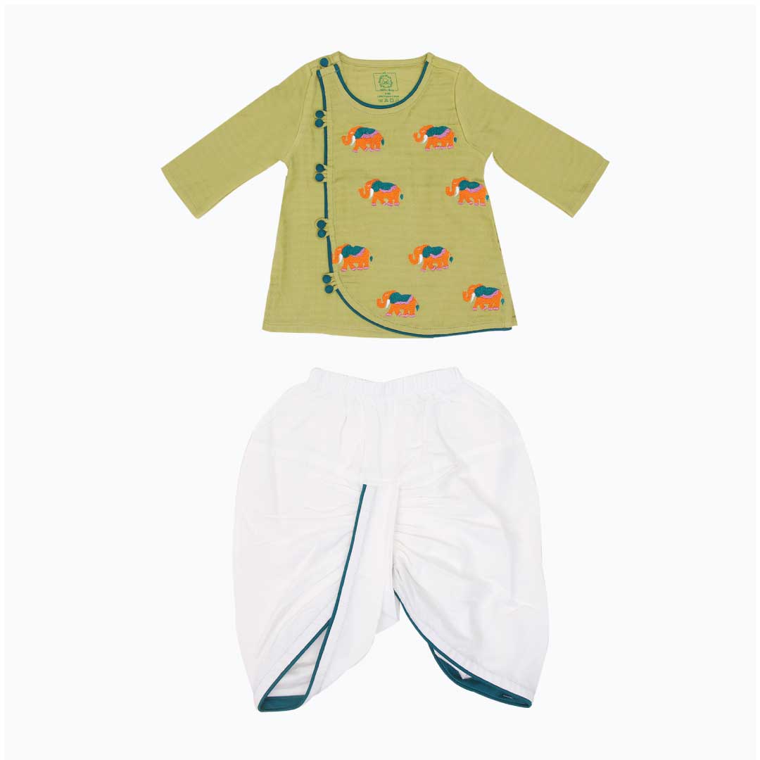 Gaja - Full Sleeve Button Type Kurta and Dhoti