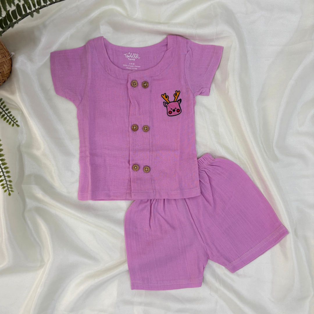 Pink Deer - Muslin Co-ord Set