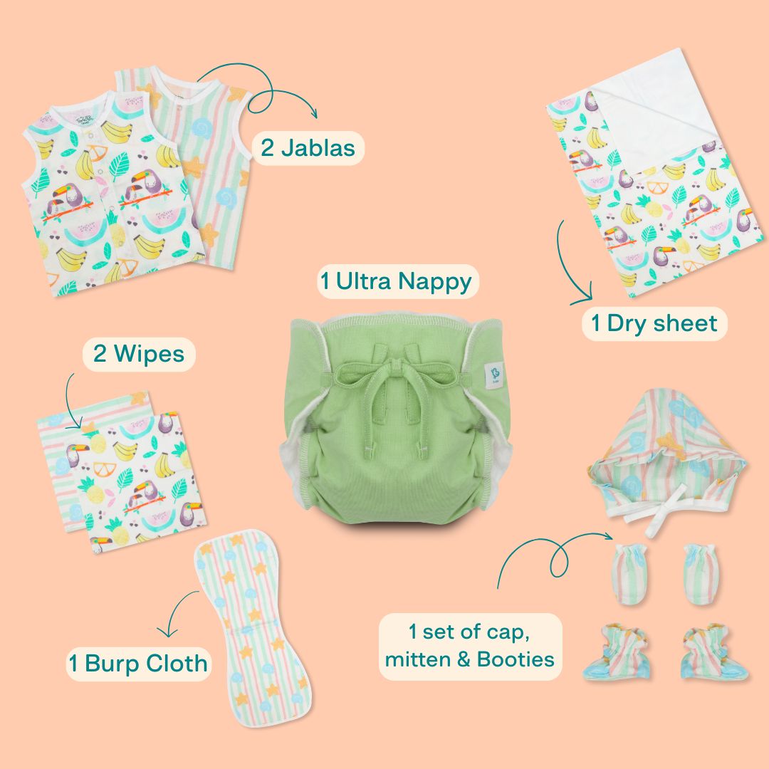 Beaky Stripes - Muslin 10 Piece Combo Pack (0-3M)