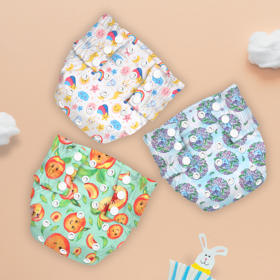 Rainbows & Peaches Ultra Diaper 2.0 with Insert - Upto 6 hrs (Pack of 3)